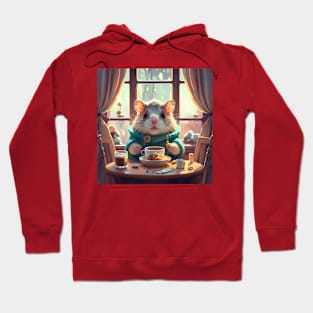 Cute Cozy hamster having coffee in winters Hoodie